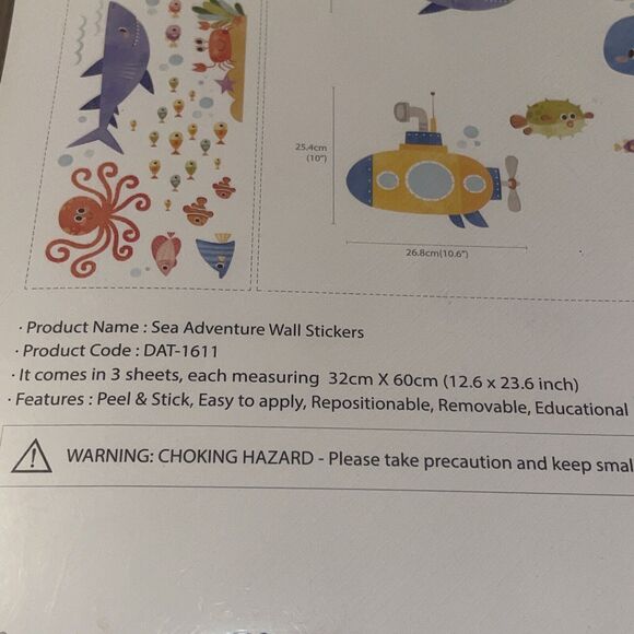 DECOWALL DAT-1611 Sea Adventure Kids Reusable Wall Stickers Decals - Picture 16 of 16